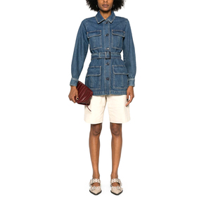 Chaqueta vaquera personalizada para mujer, prendas de vestir informales para mujer, chaqueta de otoño, abrigo abotonado, chaqueta vaquera de gran tamaño para mujer, OEM personalizado - Product Image 2