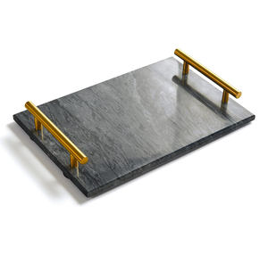 Plateau de service en marbre classique, qualité supérieure, fait à la main, plateau carré en marbre, plateau de rangement - Product Image 1