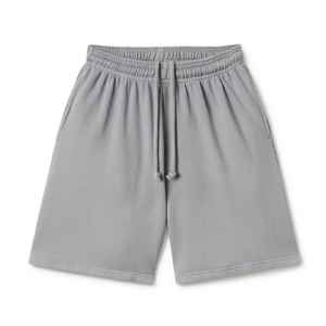Shorts pour hommes décontractés de haute qualité, lavés à l'acide, vintage, unisexes, amples, vente en gros, personnalisés, 260 g/m², 100 % coton peigné, shorts d'été - Product Image 1