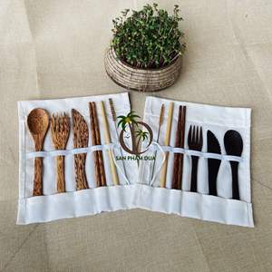 Cuchara de madera de coco Juego de cubiertos de madera de coco Utensilios de cocina Palillos Vajilla Tenedor de madera de coco Vietnam - Product Image 2