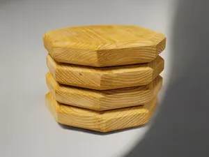 MSR-Ensemble de dessous de verre en bois naturel classique fait à la main avec finition cristal, décoration de table personnalisée pour la maison - Product Image 3