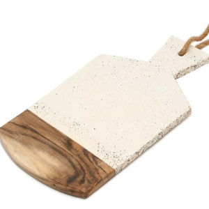 Tabla de cortar de madera de acacia con mango Tabla de charcutería de madera Bloque de cortar de cocina para carne - Product Image 1