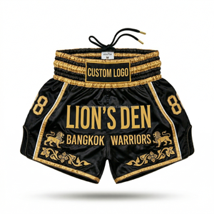 Ready to Ship Luxury Muay Thai <b>Shorts</b> Plain 100% <b>Polyester</b> for Custom Embroidery Wholesale High Quality Kickboxing Trunks <b>Shorts</b> - Product Image 2