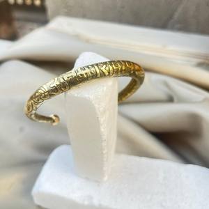 Brazalete de hoja Bohemia hecho a mano para mujer, brazalete de latón de 15mm para ocasiones de boda o aniversario - Product Image 2