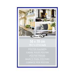 Cadre photo en plastique bleu 50 x 70 cm avec aimant, en métal argenté, verre et fer PS pour photos décoratives sur mesure, idéal pour cadeaux et affiches - Product Image 2