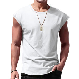 Débardeur en coton sans manches pour hommes et jeunes Street Fashion Brand Split Short Sleeves - Product Image 6