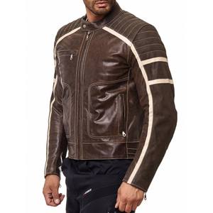 Veste en cuir formelle de haute qualité avec col montant pour hommes - Product Image 5