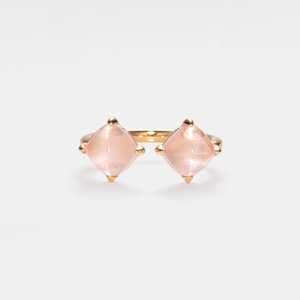 Anillo de Cuarzo Rosa Natural, Plata de Ley 925, Chapado en Oro de 14K, Cristal Rosa, Joyería de Declaración de Amistad, Regalo para Mejor Amiga - Product Image 1