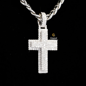 Customized 10K <b>White</b> <b>Gold</b> Unique <b>Cross</b> Pendant Fully Ice Brilliant Cut Moissanite VVs Clarity Solid <b>Gold</b> Hip Hop Charms Diamond - Product Image 2