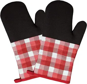 Guantes de horno con estampado de algodón 100% digital, manoplas personalizadas de calidad, venta al por mayor - Product Image 4