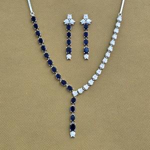 Collar de circonita cúbica clásica de exportador de joyería de moda india chapado en rodio - Product Image 2