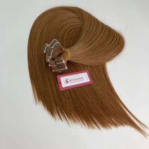 Luxe 100% cuticule aligné vietnamien droite Extension de cheveux #33H couleur claire Double dessiné Remy trame avec ruban adhésif - Product Image 3