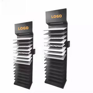 Venta al por mayor de estantes de exhibición de piedra de cuarzo de azulejo de cerámica respetuosos con el medio ambiente estantes de supermercado deslizantes de metal de altura ajustable para azulejos - Product Image 4