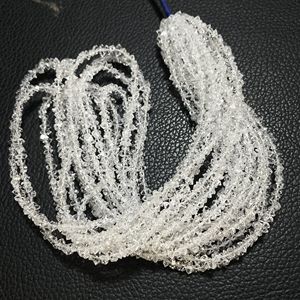Herkimer Diamond Quartz Chips Center Drill Herkimer Diamond Uncut Beads, Venta al por mayor de cuentas para joyería - Product Image 1