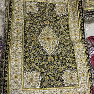 พรมเพชร Zari ทำมือดีไซน์ทันสมัยหรูหราหินกึ่งมีค่าสำหรับตกแต่งบ้านที่หรูหราศิลปะแบบดั้งเดิม - Product Image 1