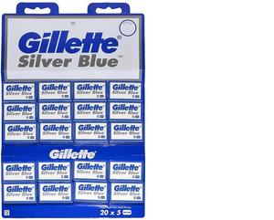 Cuchillas de Repuesto para Maquinilla de Afeitar de Doble Filo Gillette Silver Blue |   100 Cuchillas de Afeitar de Acero Inoxidable |   Paquete al por Mayor - Product Image 1