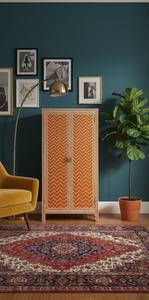 Armoire de rangement rectangulaire haut de gamme, faite à la main, écologique, légère, avec incrustations d'os orange, design imperméable, motif chevron moderne - Product Image 6