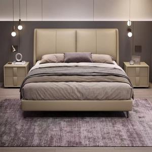 Base de <span class=keywords><strong>Cama</strong></span> con Sistema de Elevación a Gas, Directo de Fábrica, Madera Sólida, Láminas Silenciosas, Cuero Genuino, Tamaño Queen, para Dormitorio Moderno y Lujoso - Product Image 4