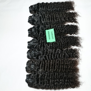 Vente en gros d'extensions de cheveux humains vierges indiens naturels crus à 100% cuticules alignés style vague frisée crépue faisceaux sans produits chimiques - Product Image 4
