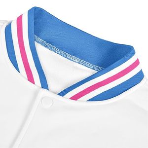 Chaqueta universitaria de béisbol de calidad superior Mangas completas Color personalizado Lona frontal Unisex - Product Image 4