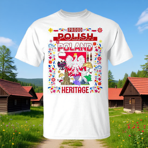 T-shirt a maniche corte con motivo folkloristico dell'Europa orientale, taglia plus, girocollo per adulti, con grafica artistica tradizionale. - Product Image 3