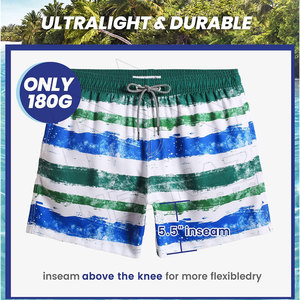 Pantalones cortos de playa con estampado de cintura elástica para hombre, transpirables, vacaciones de verano, ocio, pantalones cortos de pesca para hombre, pantalones cortos informales para hombre - Product Image 5