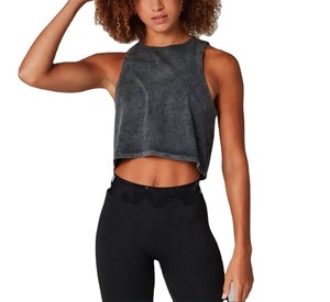 Custom Logo Women's Crop <b>Top</b> 100%cotton Singlet Workout Yoga tank <b>Top</b> Customized Acid Wash tank <b>Top</b> - Product Image 1
