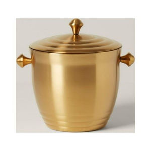 Hielera Aislada para Bar y Vino, Cubitera para Cócteles y Champán de Latón Macizo con Acabado Dorado y Asa de Anillo - Product Image 2