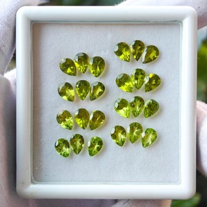 Peridoto Natural, Corte Facetado en Forma de Pera, Certificado por Terceros, Gema Suelta Verde Calibrada de 4x6mm, Encerado/Enrasado con Aceite para Engaste en Joyería - Product Image 1