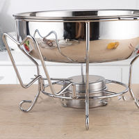 Plat de service rond au design simple pour réchauffer les aliments, ensemble de buffet en acier inoxydable avec couvercle en verre, équipement de restauration pour buffet