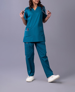 Uniformes Médicos con Cuello en V, Uniformes de Hospital, Conjuntos de Uniformes de Enfermería, Blusas de Manga Corta, Pantalones Jogger, Unisex, para Enfermeras, Verano - Product Image 2