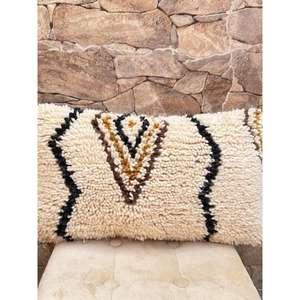 Funda de Almohada Marroquí Hecha a Mano, Funda de Cojín Tradicional Bereber, Cojín Decorativo Boho para Sofá, Almohada Decorativa de Algodón para el Hogar - Product Image 1