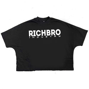 Mode décontractée personnalisée tricotée col rond T-shirt Hip Hop Y2k impression 3d délavé surdimensionné Boxy recadrée T-shirt hommes - Product Image 1