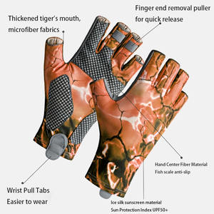 ถุงมือตกปลาสำหรับทุกเพศถุงมือตกปลาป้องกันรังสี UV มีน้ำหนักเบาออกแบบได้ตามต้องการ - Product Image 4