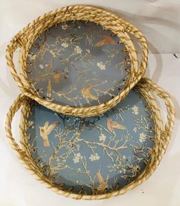 Standard Quality Mother of Pearl and Jute <b>Tray</b> for Home and Wedding Use From Indian Manufacturer of Wedding <b>Tray</b> - Product Image 4