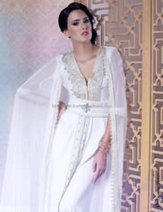 Robe de Caftan blanche de meilleur matériel facile pour l'usage d'été au Moyen-Orient - Product Image 2