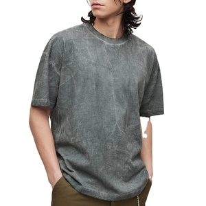 T-shirt pour homme 100 % coton, coupe classique, épaules tombantes, col ras du cou côtelé, couleur unie, tricoté, écologique, séchage rapide, personnalisable - Product Image 1