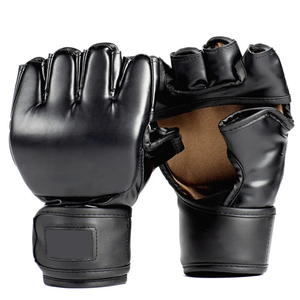 Gants MMA demi-doigt personnalisés Premium Grappling en cuir PU pour poinçonner UFC Fighting Muay Thai Training Sports - Product Image 1