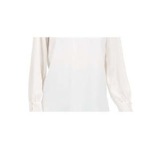 Camicia Lunga Formale da Donna Calvin Klein con Ricamo Floreale, Decorazione in Pizzo, Collo Alto, in Popeline e Chiffon, Disponibile in Bianco XL - Product Image 3