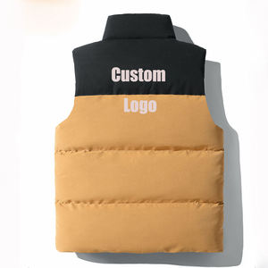 Men's Plus Size High Quality Winter Puffer Jacket Vests Quick Dry Breathable Reflective Canvas Custom Yarn Dyed <b>Stand</b> Waistcoat - Product Image 2
