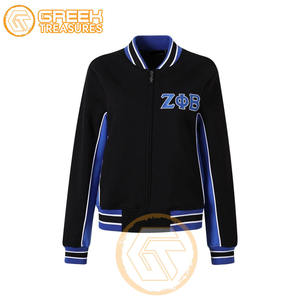 Personalizada de alta calidad Zeta Phi Beta Varsity chaqueta transpirable polar bordado Crest letras Sorority ropa tela de algodón - Product Image 2