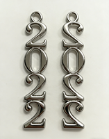 Breloques Métalliques Personnalisées Année Numérotée, Pendentifs en Alliage de Zinc Plaqué Argent Poli, Bijoux de Remise de Diplôme, Porte-clés, Artisanat DIY Moderne