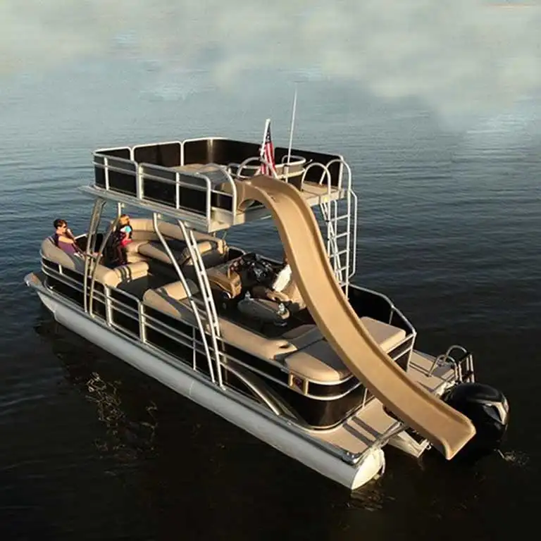 Luxury Fashionable New Water Fishing Barge Cruising Fishing Floating Pontoon Boat Ships With Sun-Proof Furniture For Sale