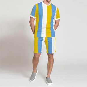 Conjunto de Camiseta y Pantalones Cortos Unisex de Venta Caliente, Estampado Personalizado, Algodón Elástico de Secado Rápido, Talla Grande, Diseño Sólido con Logotipo - Product Image 2