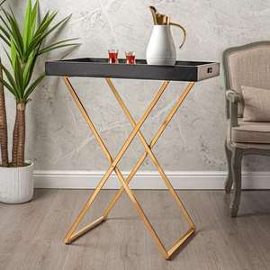 Bandeja de metal de lujo moderna con soporte para la decoración del hogar Premium bandeja con acabado pulido plateado forma y tamaño personalizados - Product Image 3