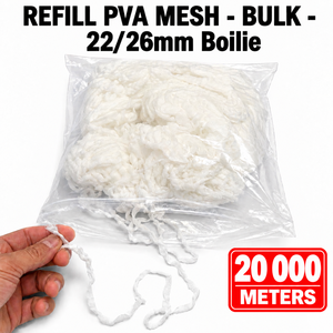 Recharge de filet PVA 22/26mm 20 000m en vrac, écologique, soluble dans l'eau, pour présentation d'appâts en pêche à la carpe en eau douce - Product Image 1