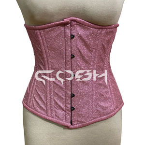 Corsé de moda rosa con purpurina, corsé brillante para moldear la cintura |   Fabricante de Corsés OEM/ODM - Product Image 3