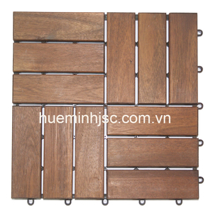 Baldosas de Madera para Terraza, Nuevo Modelo de 12 Listones, Baldosas de Madera de Acacia para Bricolaje, 30*30cm, Ecológicas para Interiores y Exteriores - Product Image 4