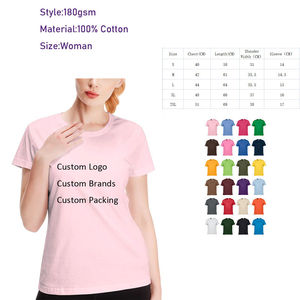 เสื้อยืดคอกลมของผู้หญิงเสื้อยืด100% คอกลมผ้าคอตตอนปักลายโลโก้เรียบๆทำจากโพลีเอสเตอร์ - Product Image 3