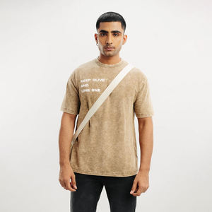 Venta al por mayor de algodón de gran tamaño de alta calidad personalizado impreso camiseta logotipo personalizado cuello redondo manga larga Camiseta para hombres - Product Image 1